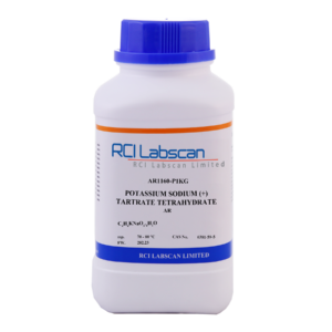 Potassium Sodium (+) Tartrate Tetrahydrate AR P1KG, CAS No. 6381-59-5, Brand: RCI Labscan