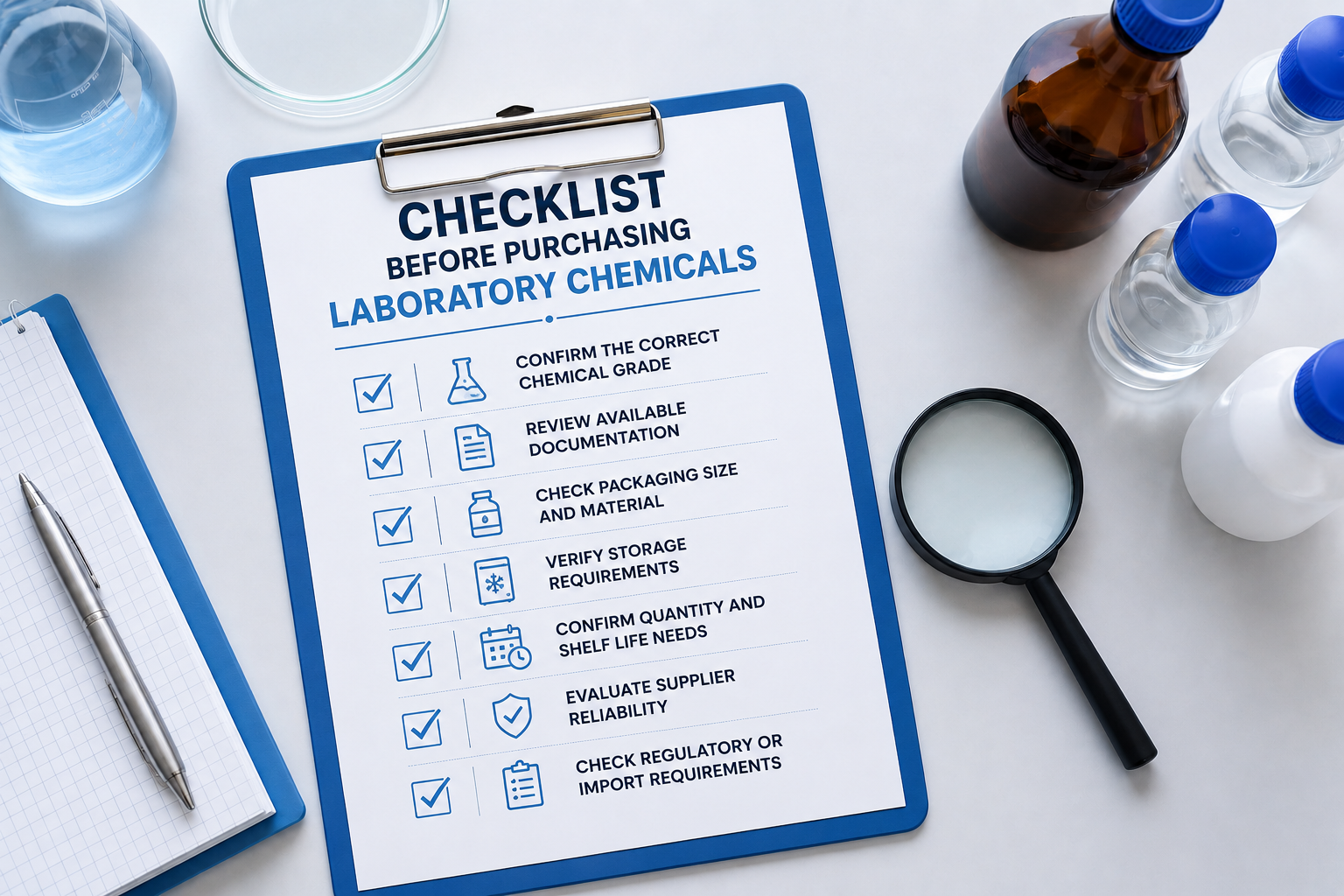 Checklist Before Purchasing Laboratory Chemicals