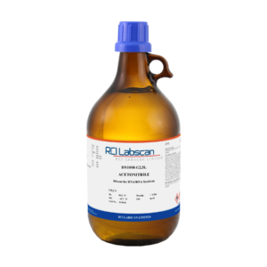 RCI Labscan Limited DN1008-G2.5L acetonitrile bottle, labeled as diluent for DNA/RNA synthesis, in a 2.5 L amber bottle.