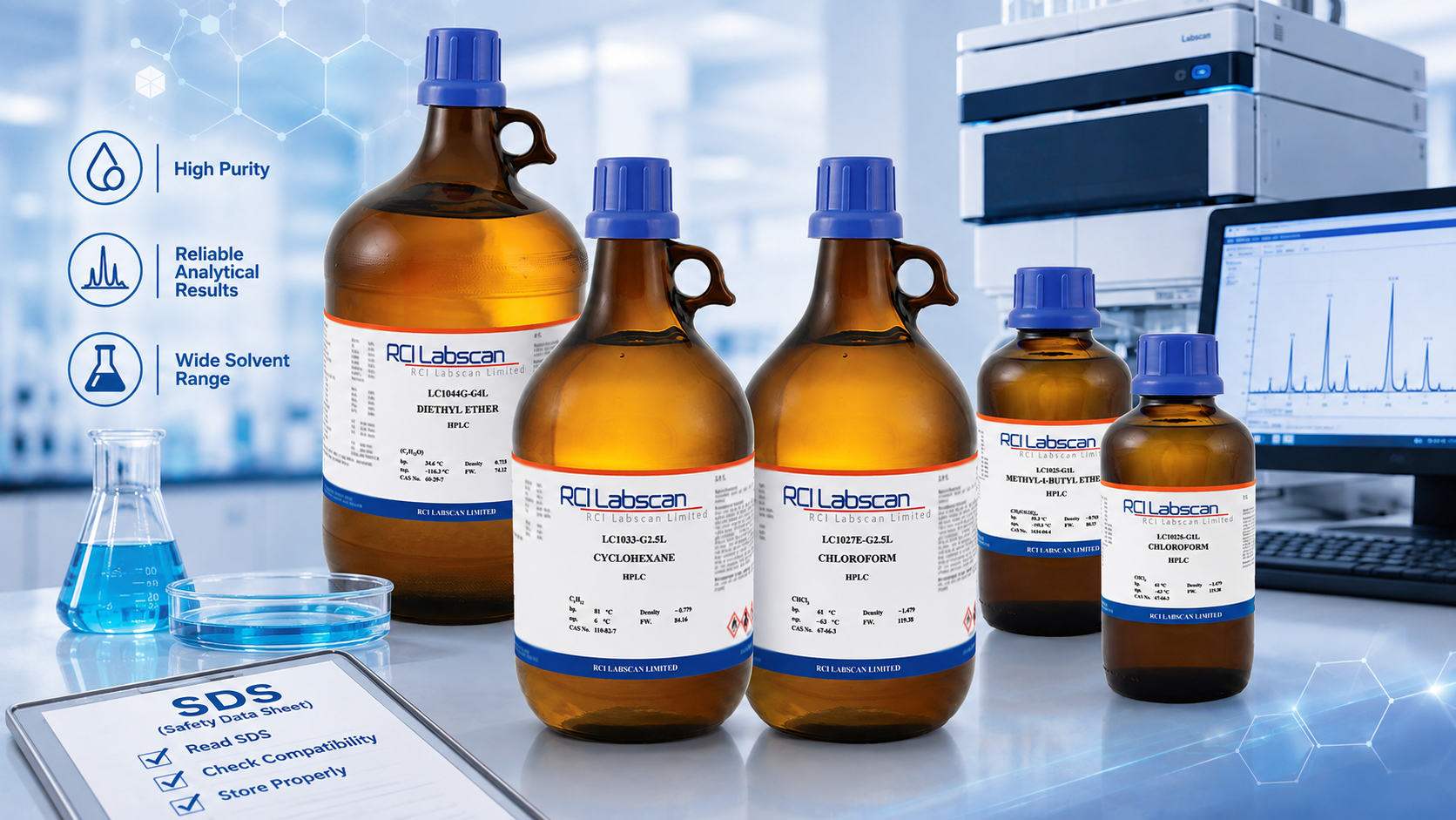 RCI Labscan HPLC Solvents Product Range